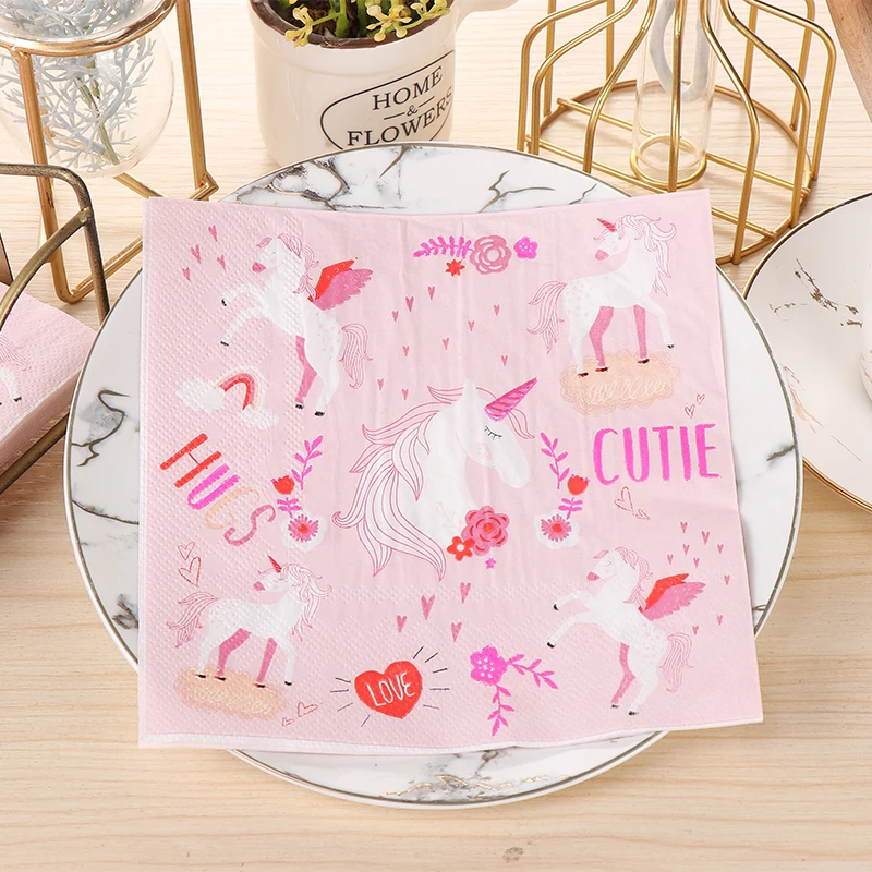 Wholesale Virgin Wood Pulp flamingo Animal Picture Embossed Disposable Table Napkin Paper