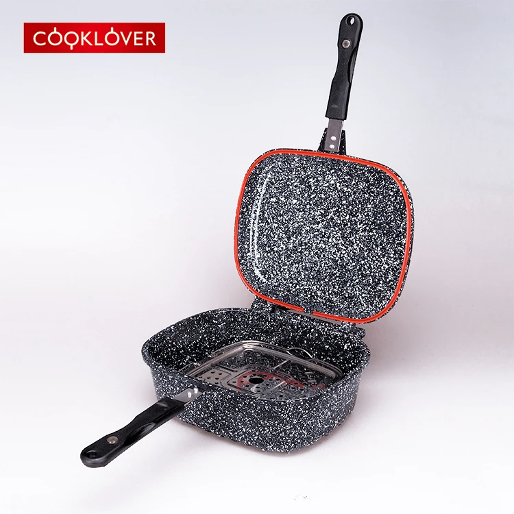 Aluminium Double-sided Non-stick Frying Pan Suitable for gas or electric stoves