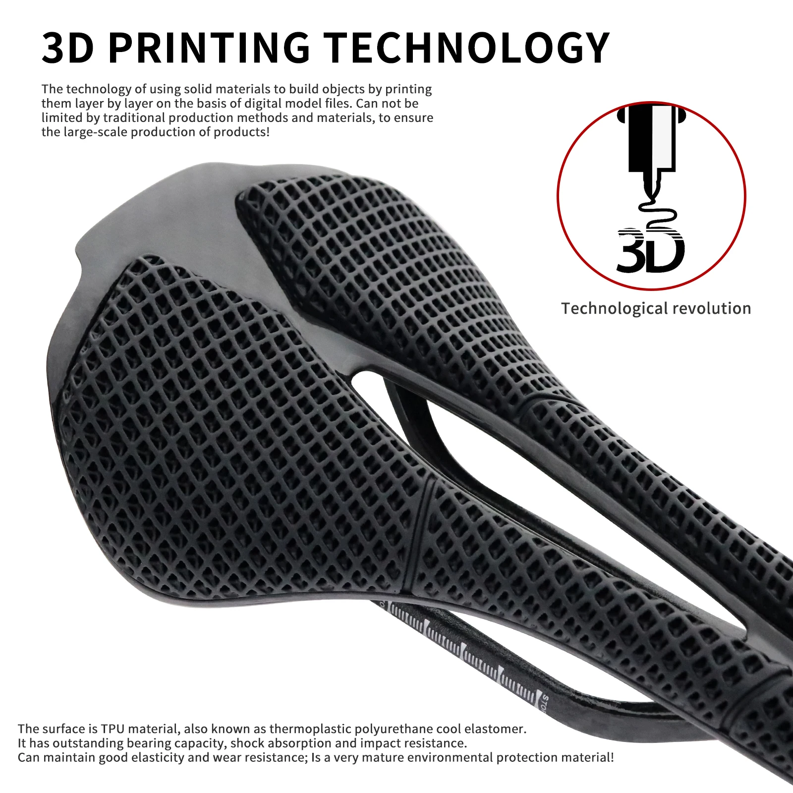 3D Printing Carbon Fiber Bicycle Saddle Ultralight Hollow Seat Comfortable Breathable Honeycomb Cushion for Mountain Road Bikes