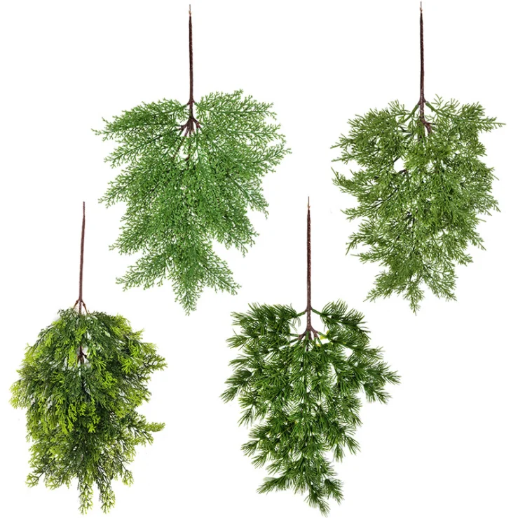 Christmas Pendant Pine Needle Artificial Indoor Home Wall Hanging Background Decoration Green Pine Tree Simulation Pine Needle