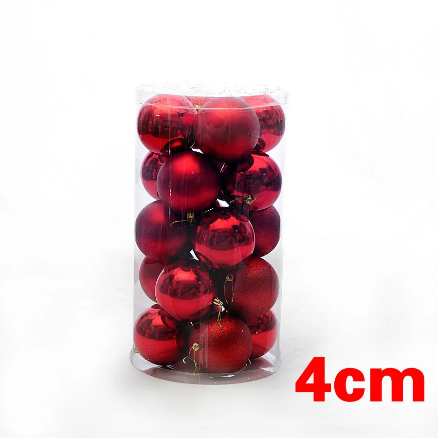 Arbol De Navidads 24Pcs Christmas Decoration Balls 4/6/8cm Plastic Ball Ornaments Christmas Ball Sets Natale