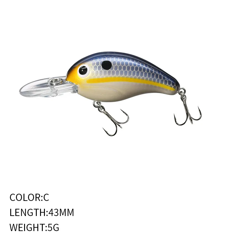 Factory Direct 5g 43mm Fishing Bait Casting Crank Lures Deep Diving Crankbait Trolling Bass Baits