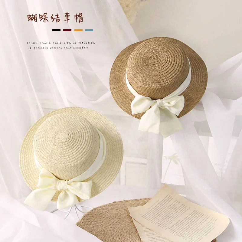 2024 Spring Summer  Kids Headwear Children Hat Bow Sweet Princess  Girl Bucket Hat