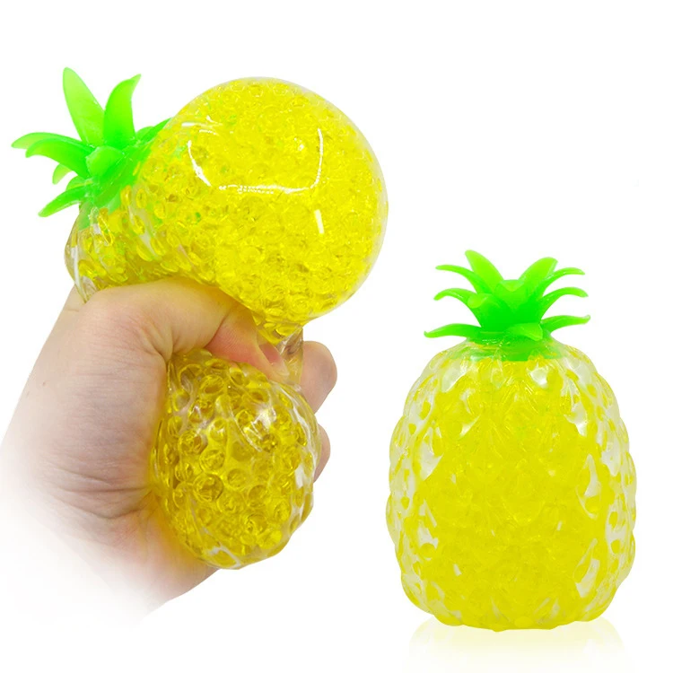 Hot selling fruit pineapple ball autism sensory toys pressure TPR soft ball bubble fidget sensory toy
