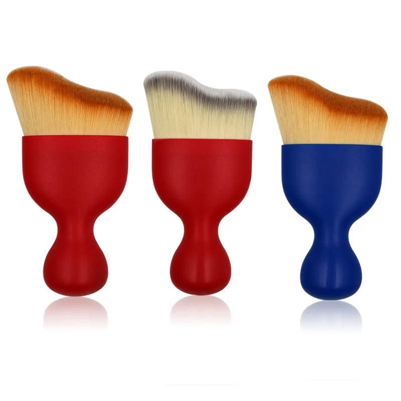 HMU Arc Plastic Handle Makeup Tools Wholesale Single Makeup Brush S Shape Neck BB Cream Powder Foundation Brush