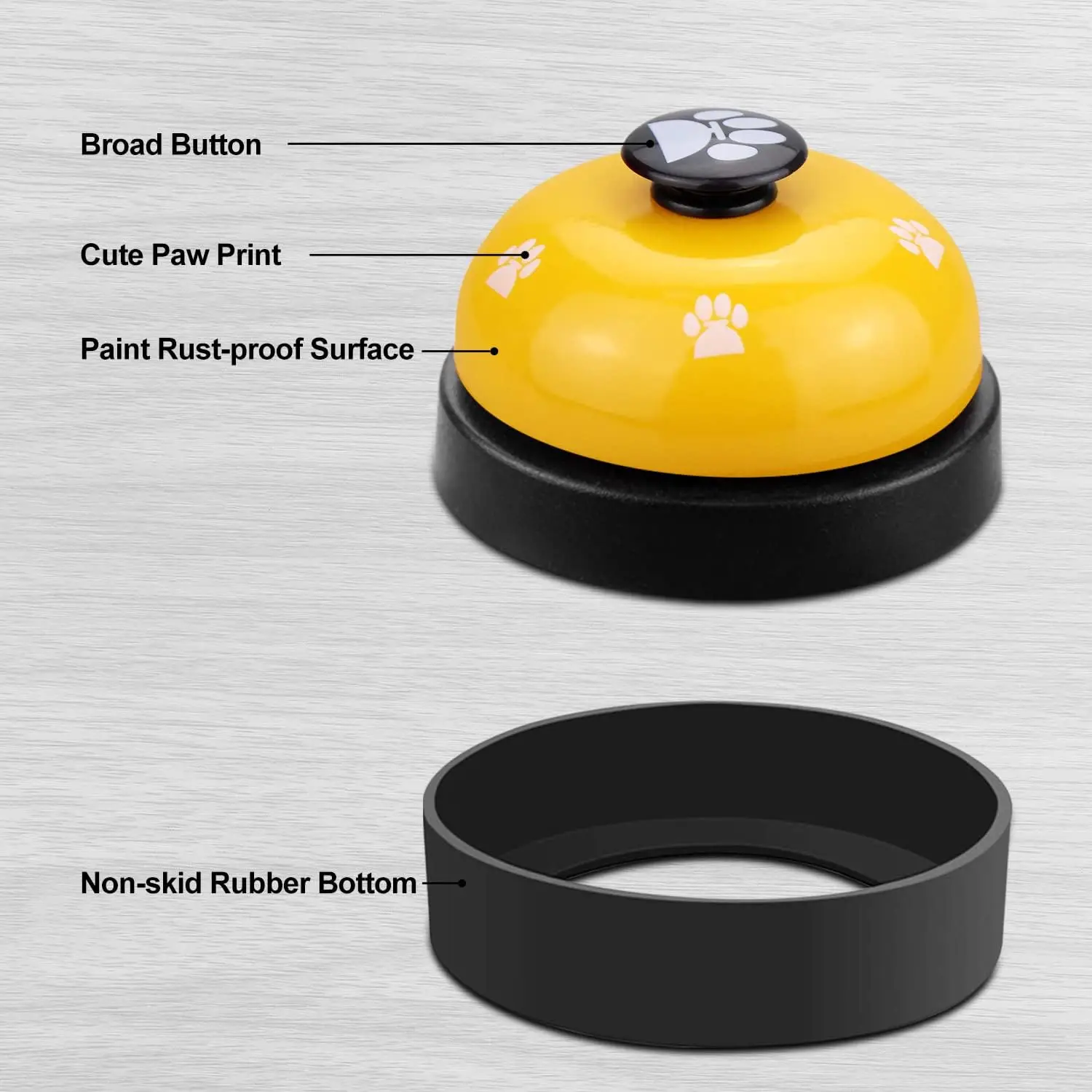 Training Bells Metal Dog Paw Print Pet Bells Non-Skid Rubber Base Dog Puppy Pet Potty Pet Interactive Game Toys Tell Bell