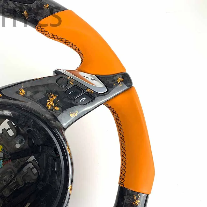 For Porsche 718 911 Panamera Cayenne Cayman Yellow Forged carbon Fiber Steering Wheel