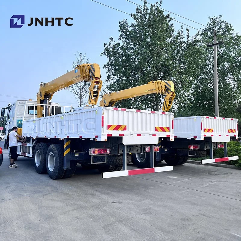 HOWO 6X4 Flatbed dropside cargo 20 Ton Truck Mounted Crane Large Hydraulic Boom Crane Truck for Weight Lifting