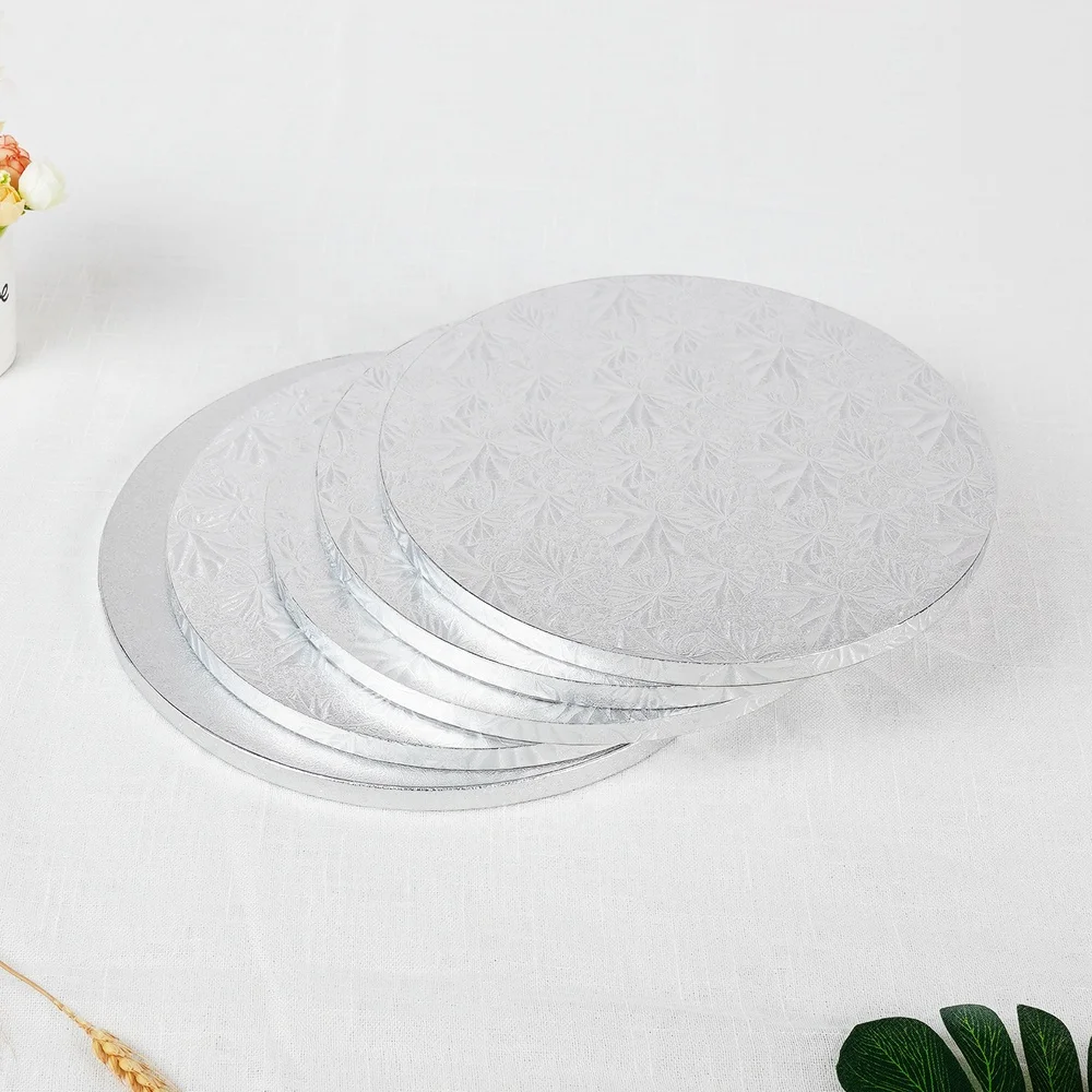 Cake Paper Cardboard Tray Cake Paper Boards Plate Golden Hard 12 Round Cake Board Drums Base