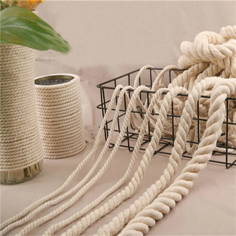 White Braided Twisted BYH Macrame Cheap Rope Cotton Cord 1mm 2mm 3mm 4mm 5mm 6mm 8mm 10mm