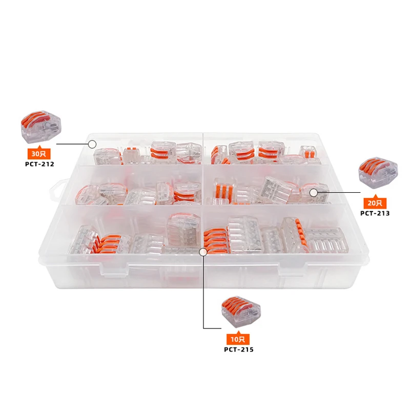 60PCS boxed Universal compact splice connector PCT212 PCT213 PCT215 quick terminal block