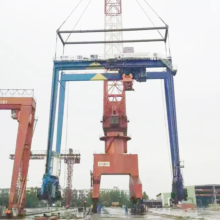 Карманный козловой кран 40 тонн 50 60 портовый контейнер резиновый