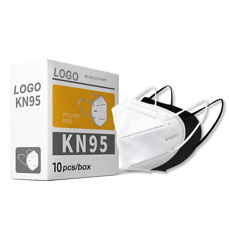 ffp2mask CE Folding Mascarilla KN95 ffp2 Disposable Black Face Mask Earloop 5 Layer Black Kn95 Dust Mask