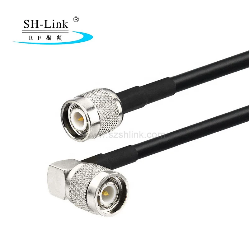TNC male connector to right angle TNC male connector with RG58 cable