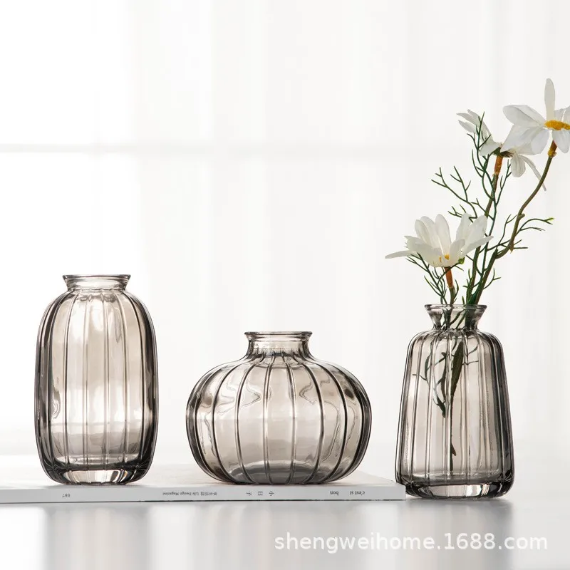 Wholesale Glass Vase Desktop Small Vase Living Room Decoration Can Be Customized Colors