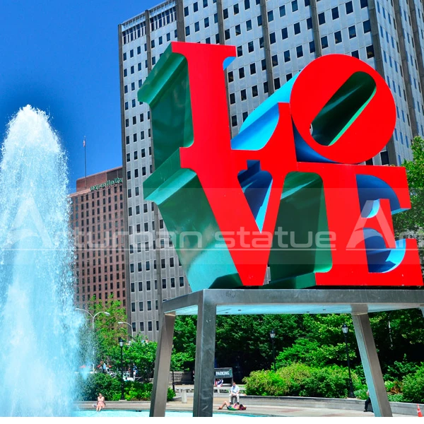 Famous love sculpture robert indiana art word stainless steel sculpture letter LOVE statue