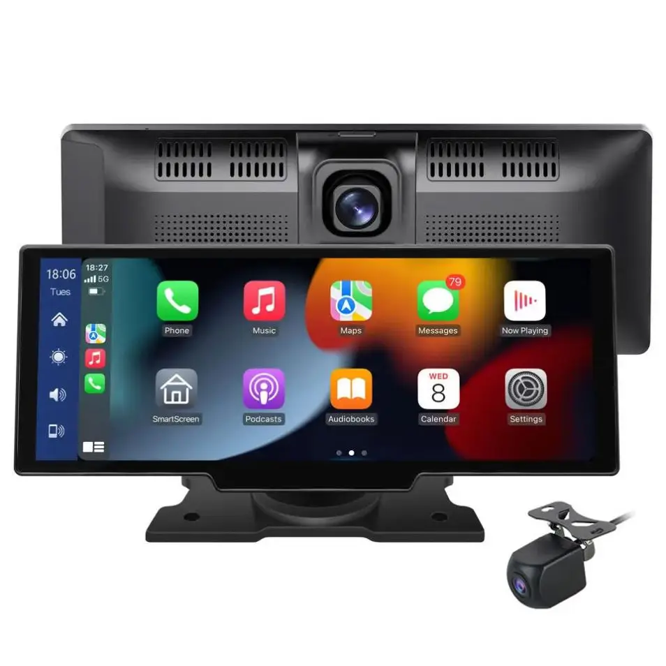 6.86 Inch Wireless CarPlay Monitor IPS Screen Android Auto Touch Screen WIFI FM BT 5.0 Rearview Dash Cam Multimedia Player AUX