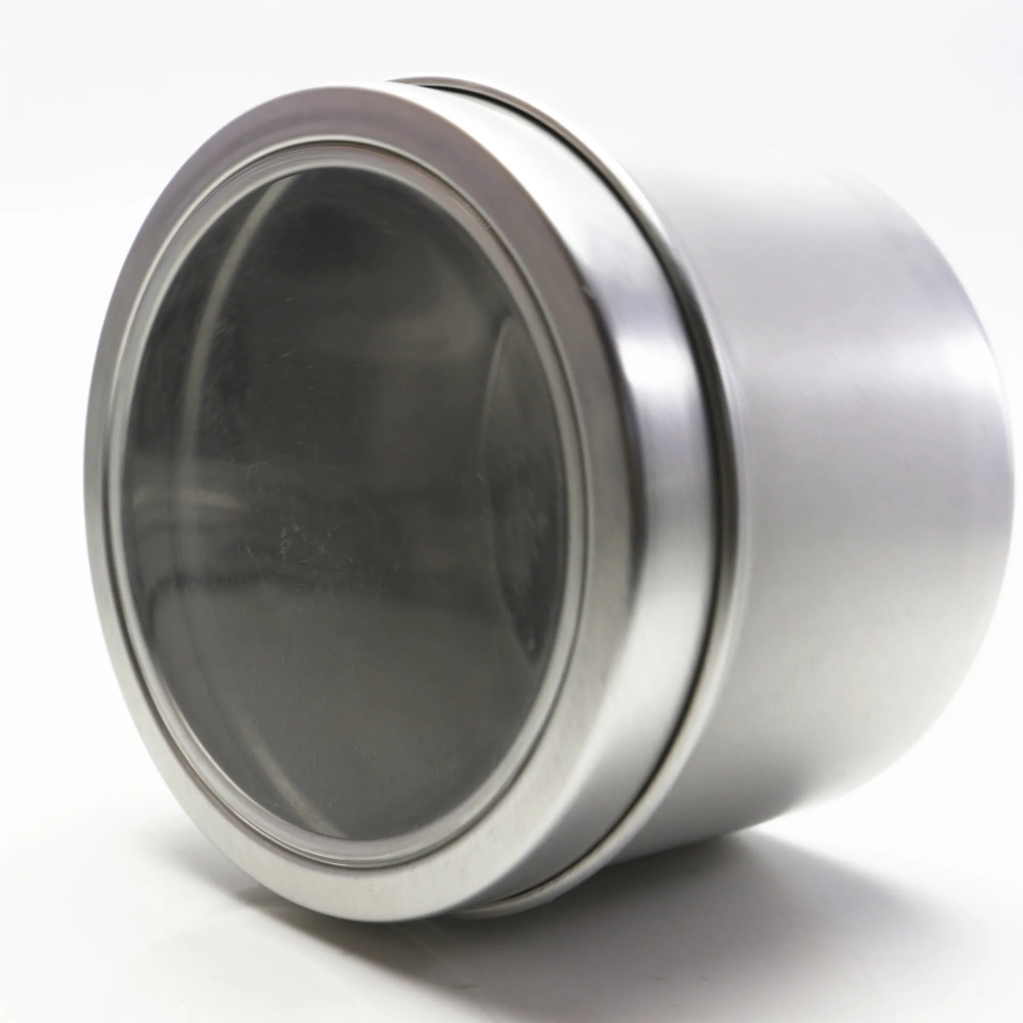 manufacture round aluminum tin cans jar 180ml 180g empty transparent window tin with slide lid AT-290K