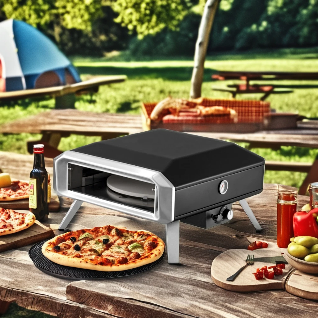 16-Inch CE Standard Gas Pizza Oven Portable Propane One Key Rotating Powder Coated Steel Easier Outdoor Life
