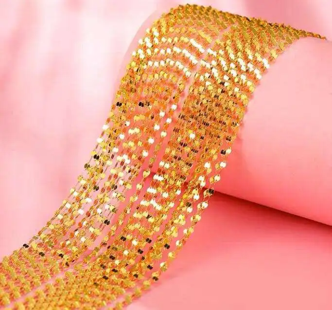 Luxury Fashion AU750 Real Solid  Pure 18K Gold Chain Necklace Fine Jewelry Finding Accessories Women Ladies Female Necklaces