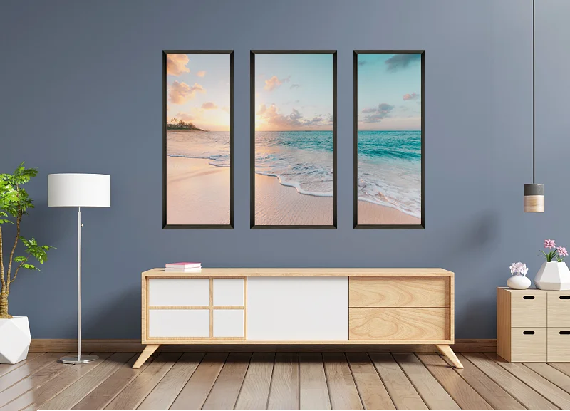 Modern movie poster Home decor metal frame art wall Abstract Seascape Painting Landscape paintings on canvas