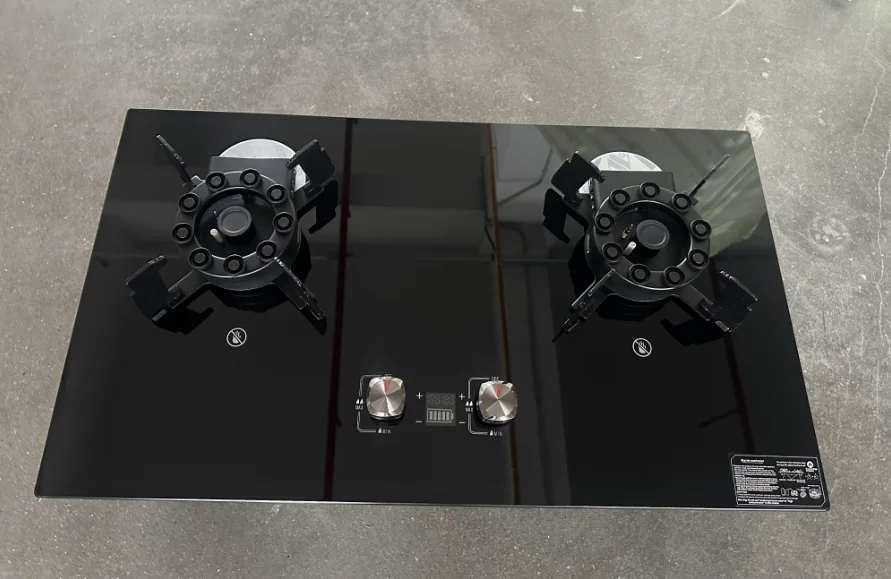 2 Burner Tempered Glass Folding Gas Hob Foldable Burner Built-in Gas Stove Dual Cooker Cooktop