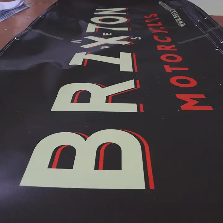 Custom Polyester Cloth advertising Banner Stage Backdrop Mesh Banner Printing Large Fabric Banner with Copper Grommet