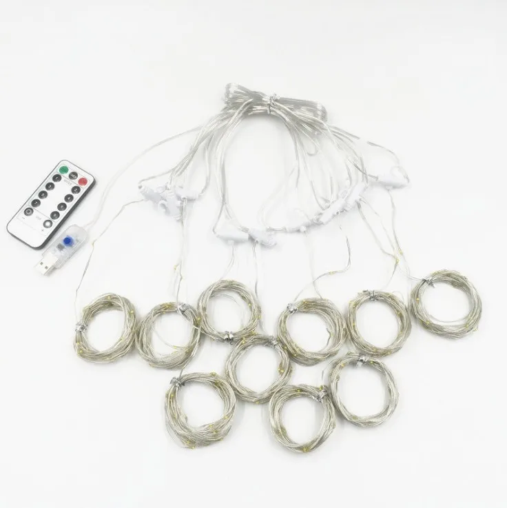 Hotsales 100 led 3*1m USB remote soft copper wire fairy icicle curtain light for Christmas,Decoration,window,wedding,hotel