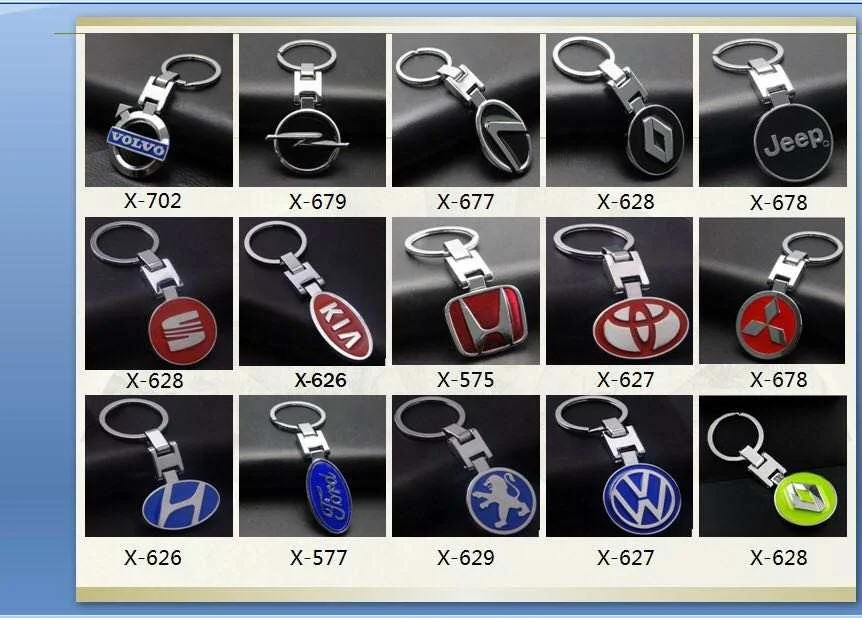 
Custom logo metal zinc alloy car auto logo keychain keyring in stock 