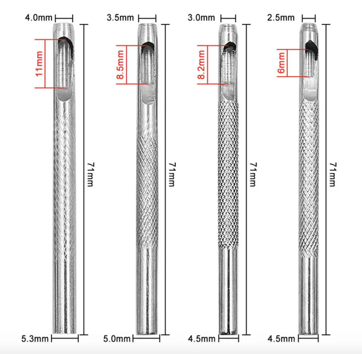 Round hole manual tool needle punch for punching belt leather paper crafts