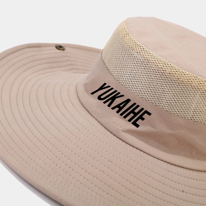 Fashion Quick Drying New Product Summer Outdoor Large Brim Adjustable Size Rope Custom Embroidery Hiking hat