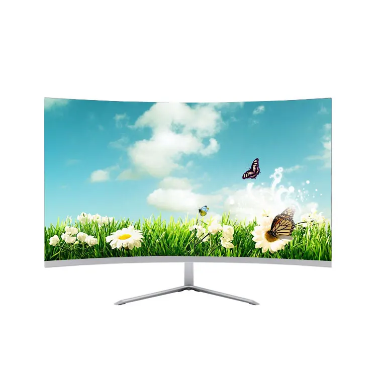Настольных супер широкий 1080P 24 дюймовый изогнутый экран монитор компьютера 75 Гц Бесплатная поддержка синхронизации