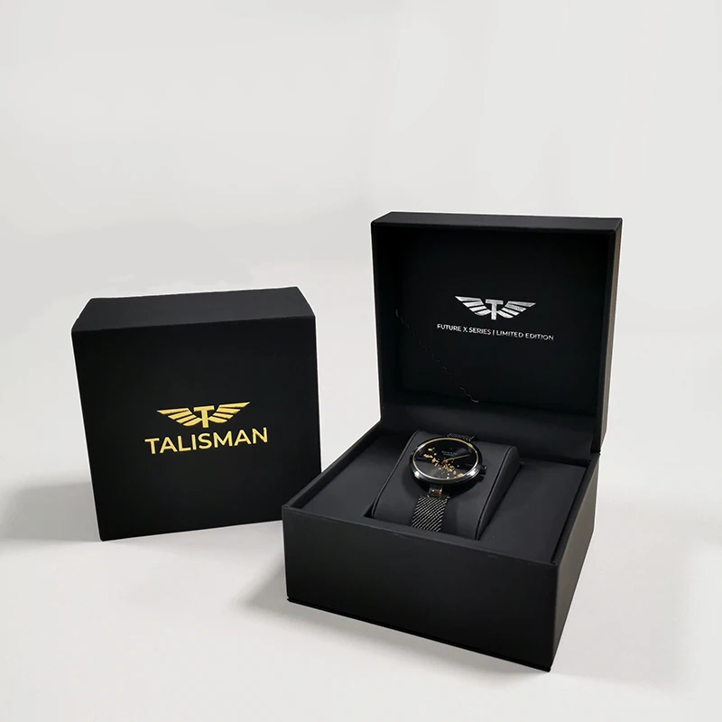 
 Роскошная Черная Маленькая деревянная коробка для часов из искусственной кожи с логотипом на заказ, подарочная упаковочная коробка для часов, в наличии  