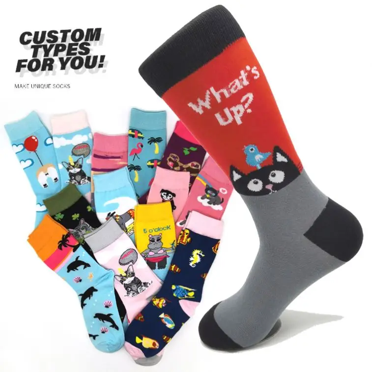 Good quality Custom your own animal design girl lady socks women personalized brand designer woman socks