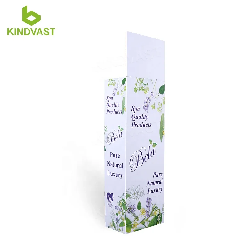 Custom cardboard retail cosmetic store display stand point of sale skin care product display rack