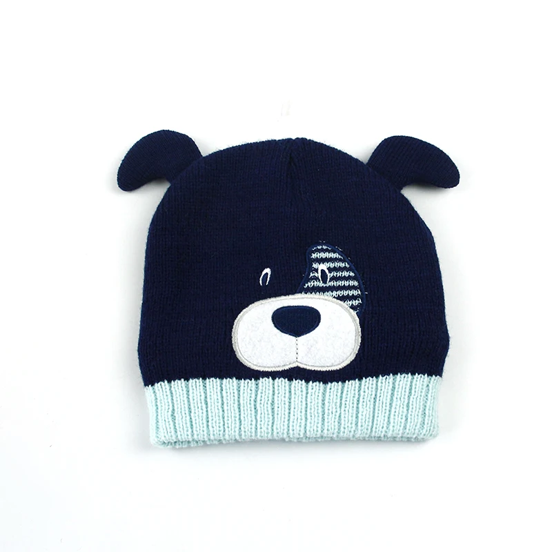 Модные зимние акриловые вязаные шапки с ушками на заказ для детей