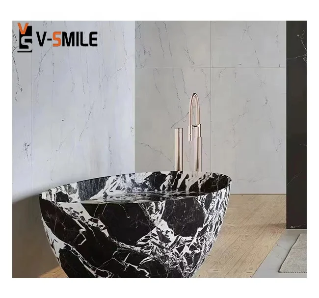 Fantasy Polished Black Marble Slabs Nero Grand Antique Marble For Interior Decoration