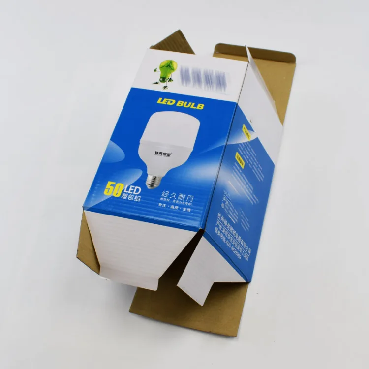 Customized Recyclable Corrugated Tuck Top Snap Locked Bottom Packaging Consumer Electronics Led Light Bulb Paper Box