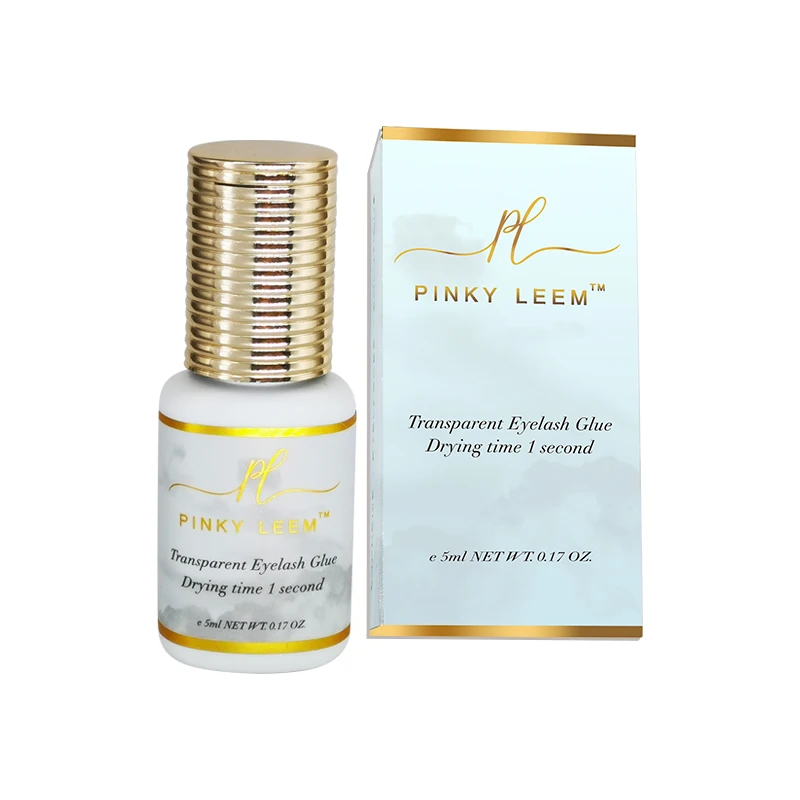 Pinky Leem Custom 0.5,1Second Eyelash Extension Glue Strong Waterproof Lash Glue Adhesive fast drying clear low fumes lash glue