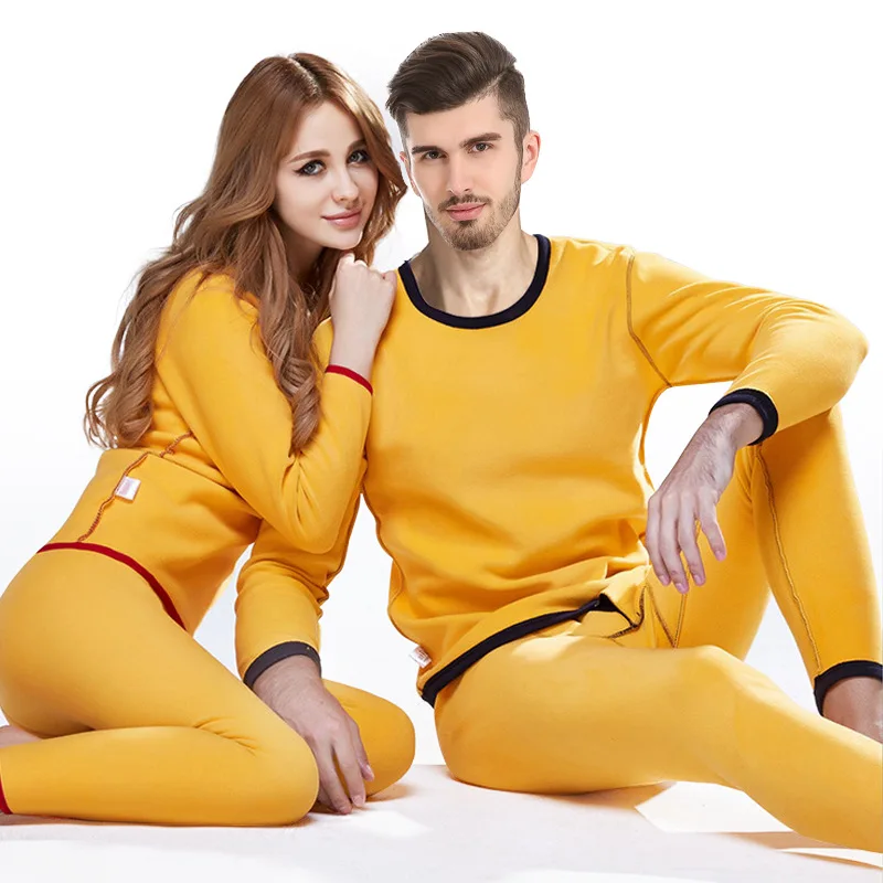 Thermal Underwear men Winter Women Long Johns sets fleece keep warm in cold weather size L to 6XL