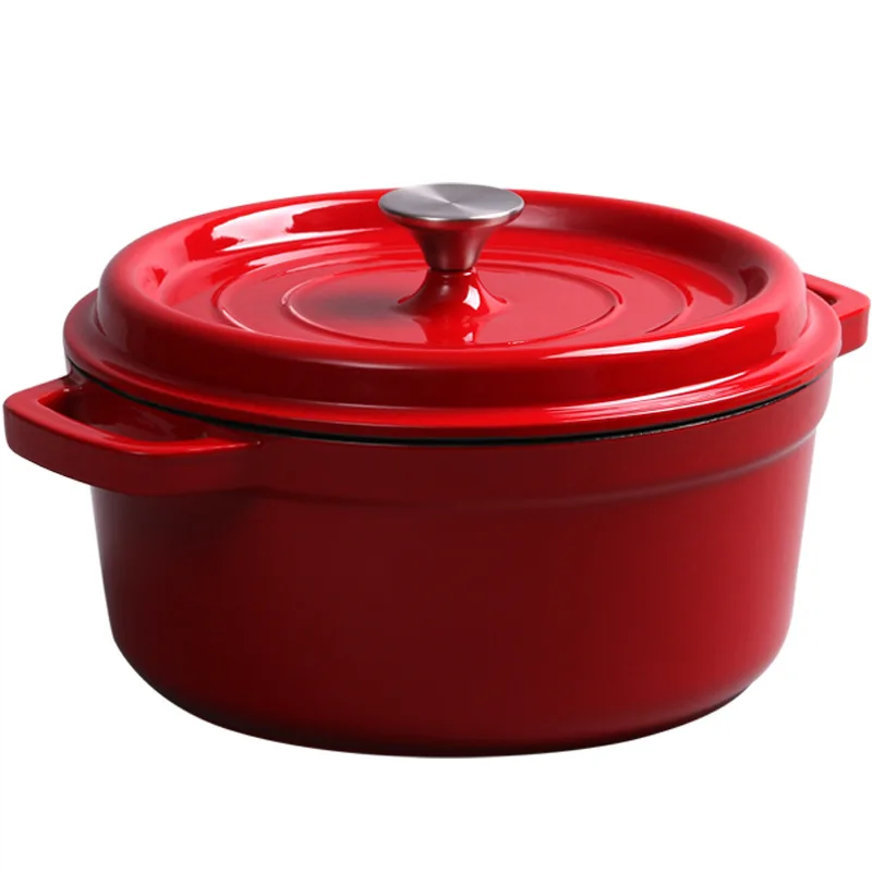 High Quality Pre-seasoned Non stick Cast Iron Enamel Cooking Pots Casserole Enamel Coating Kitchen Cookware Dutch Oven Set