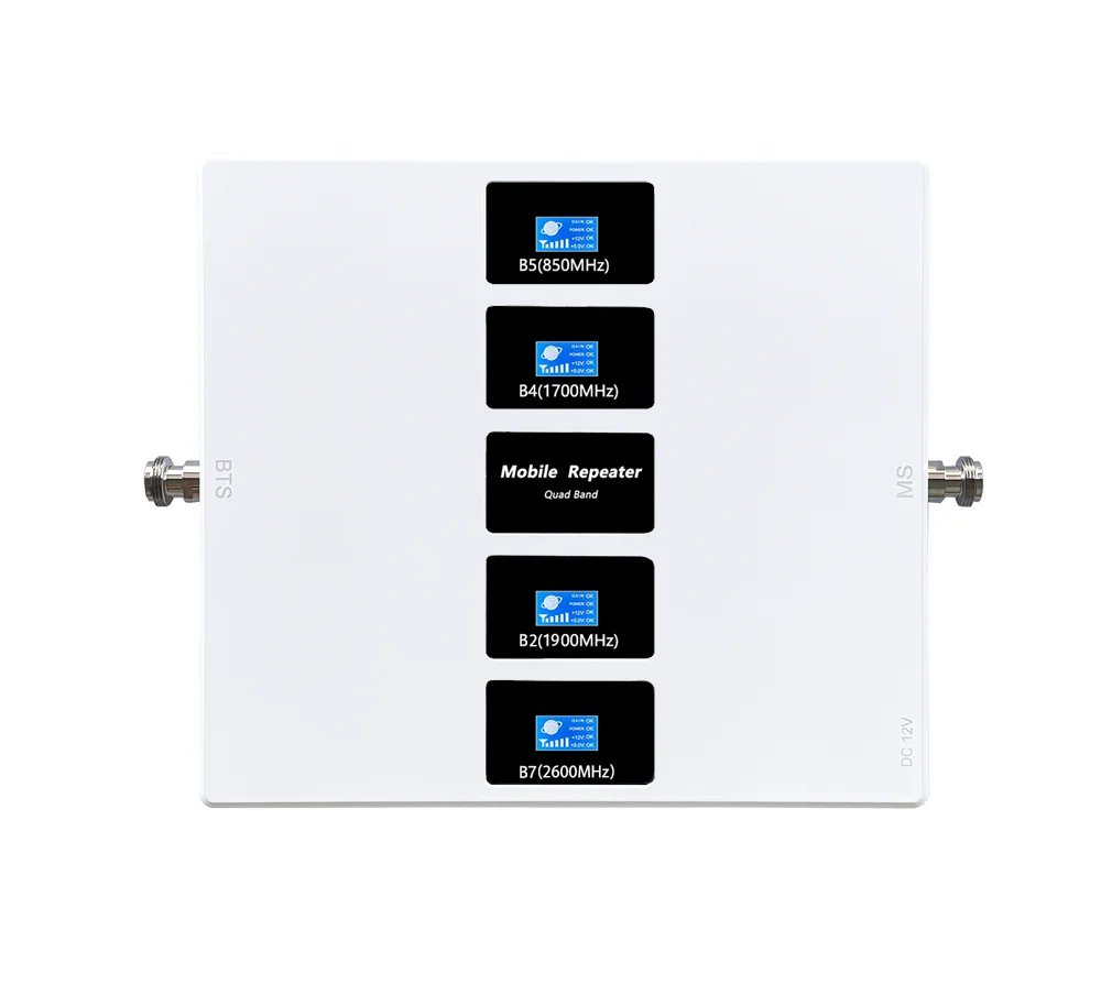Factory Low Price 4-Band Phone Signal Booster Mobile Network Repeater  850 1900 1700 2600Mhz For North America And South America