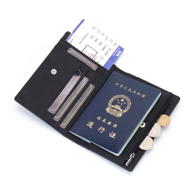 Waterproof Slim RFID Blocking Travel Wallet Custom Leather Passport Holder