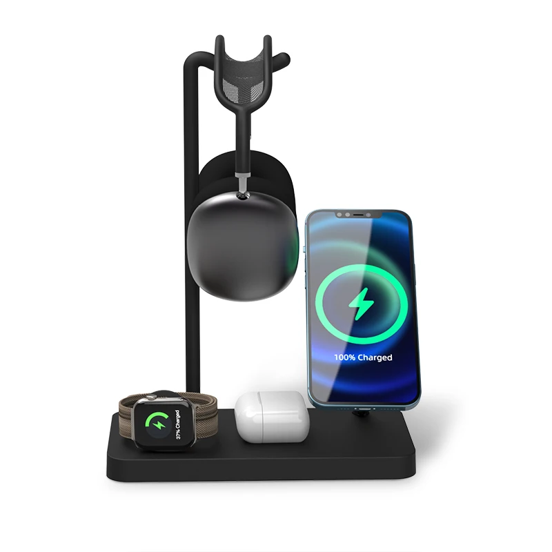  Беспроводная зарядная подставка для Apple Watch iPhone 11 Airpods Pro 10 Вт Qi быстрое зарядное устройство док-станция беспроводное 3 в