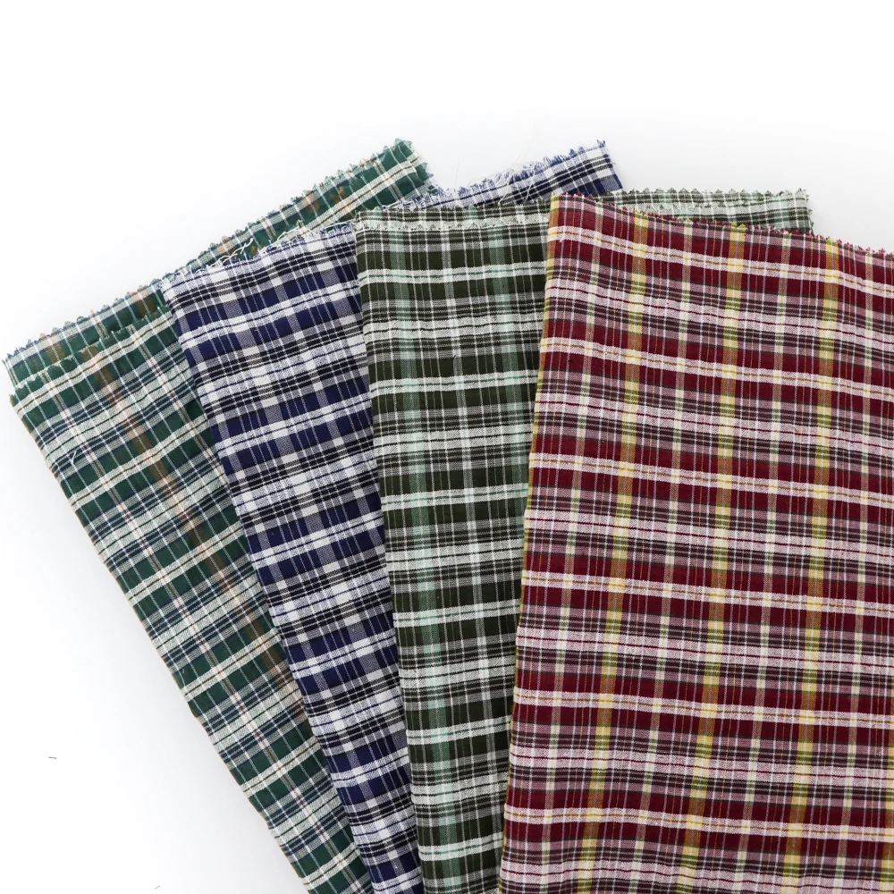 Hot Selling Seersucker Crepe Fabric Breathable Lightweight 100% Cotton Yarn Dyed for Shirts