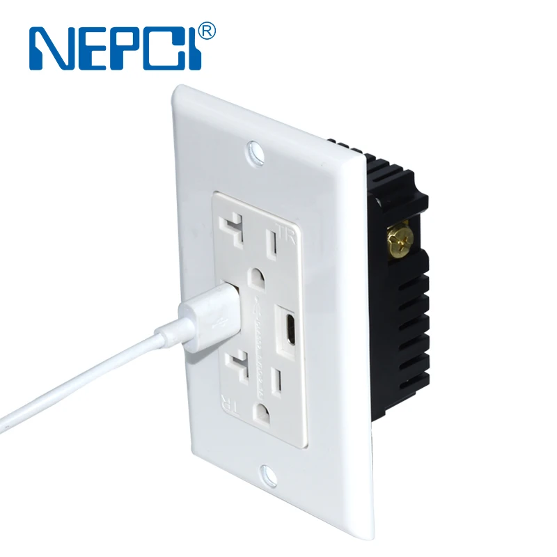 Hot sales U.S type wifi wall socket outlet with USB type C port DC5V 2.1A/4A