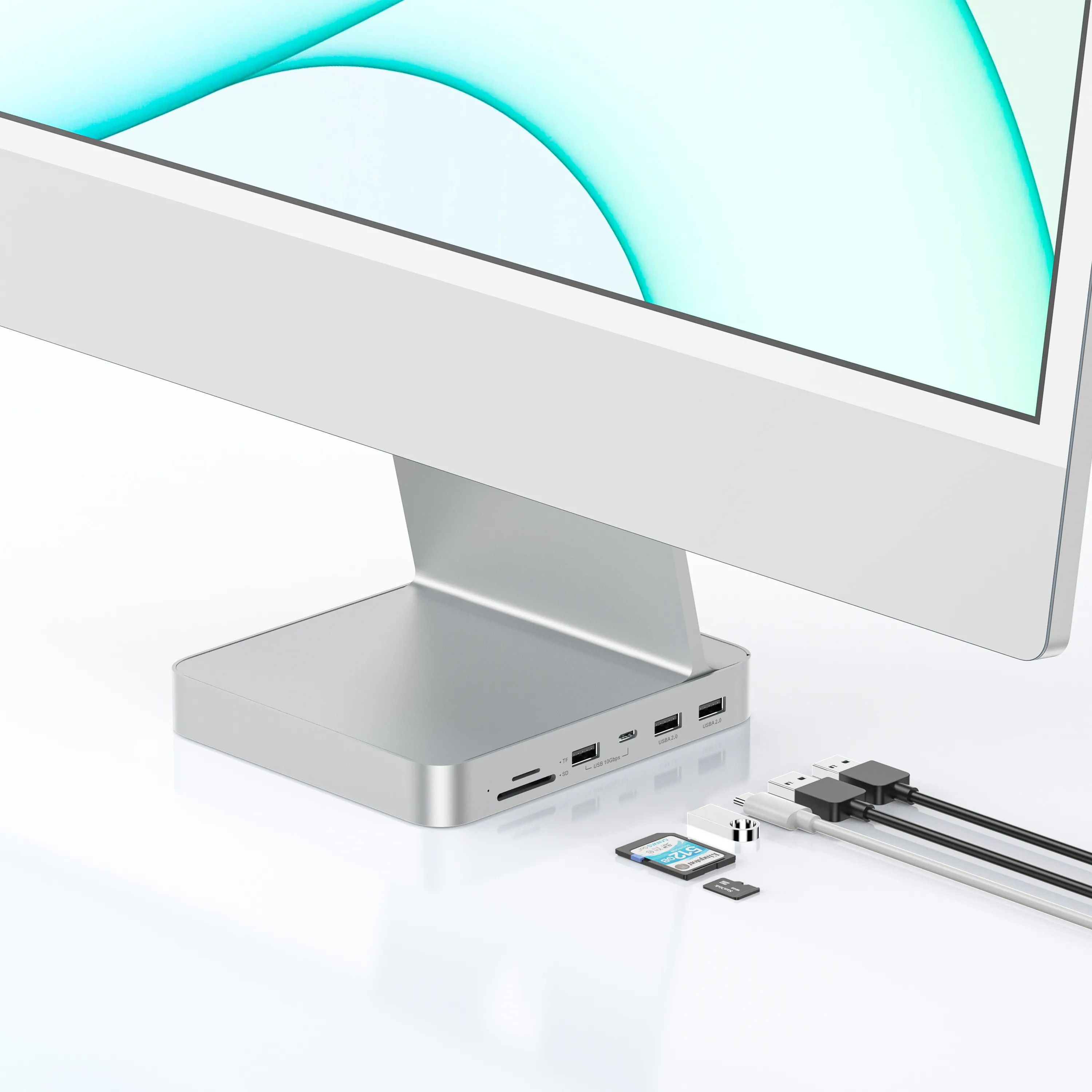 PULWTOP 6 in 1 usb a hub type c 8 in 1 usb hub 3.0 apply for iMac DP 100W to HDMI/TF Card /Macbook