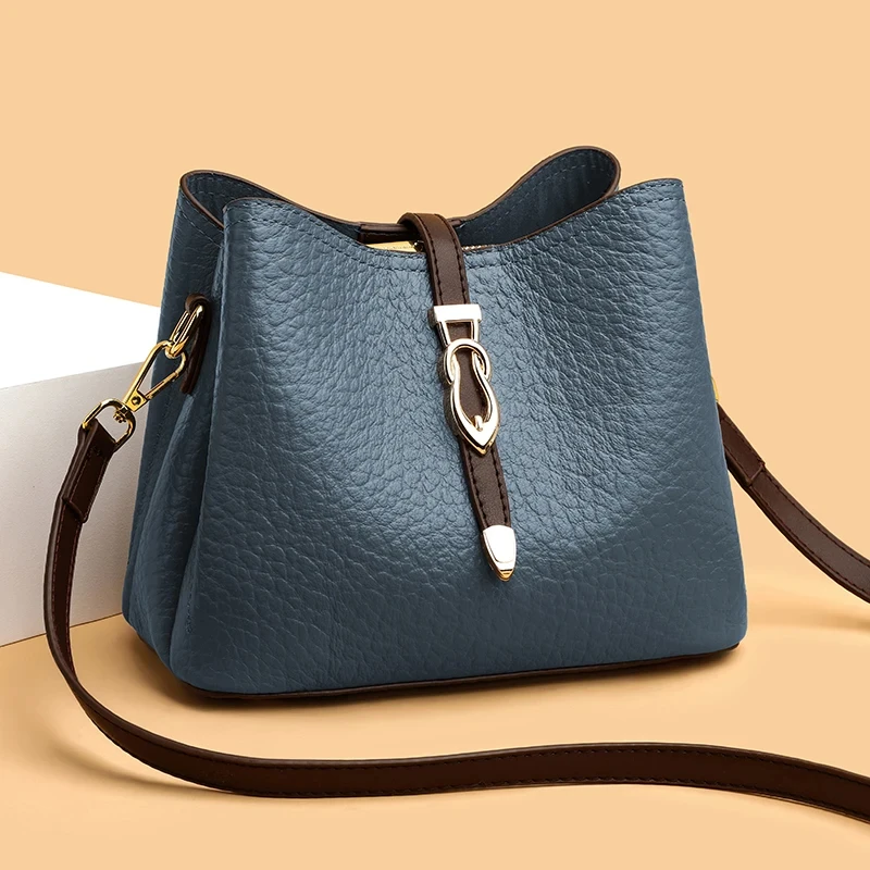 Women Cow Leather Handbags Luxury Design Strap Shoulder Crossbody Bag for Female leather bags women