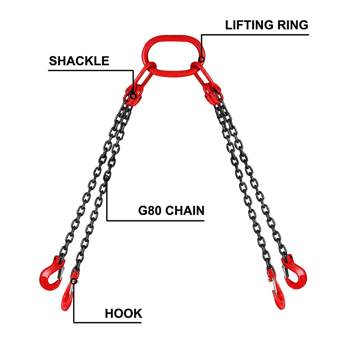 OEM Sling 3ton G80 Red Choker Crane Webbing Oil Drum Master Link Chain Slings for Lifting Chains Factory|Sling Chain with Hook L