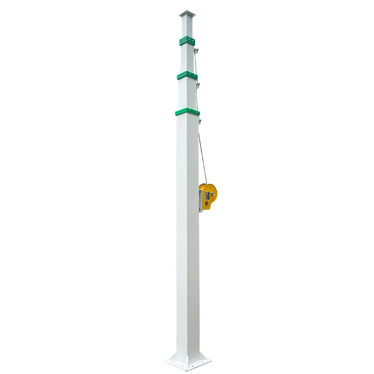 Spot supply Hand cranked lifting and lowering 4 meters high Radio telescoping antenna Pole telescopic mast for camera